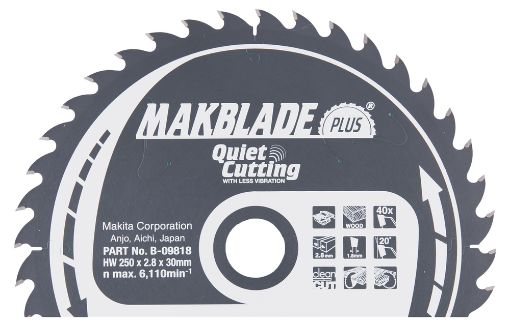 Saeketas Makita 250x30x2,80mm T40 (Puit, Risti) B-09818 pilt