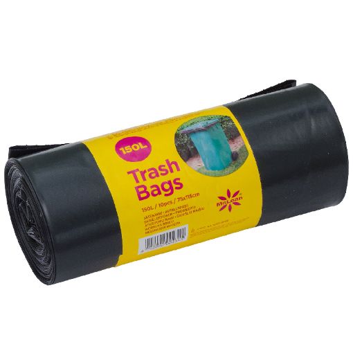 Prügikott 150l 10tk/rl must pilt
