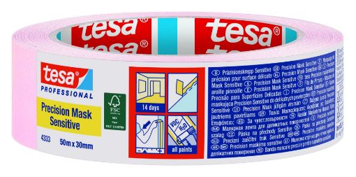Maalriteip Tesa Precision Mask 50mmx50m roosa pilt