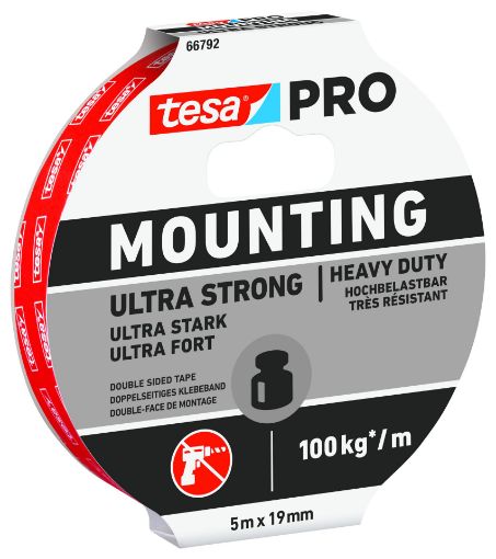 Kahepoolne teip Tesa Pro 5mx19mm eriti tugev pilt