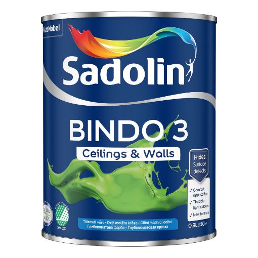 Laevärv Sadolin Bindo 3 valge BW 0,9l pilt