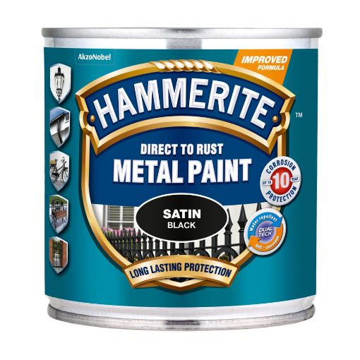 Metallivärv Hammerite satin black 0,25l pilt