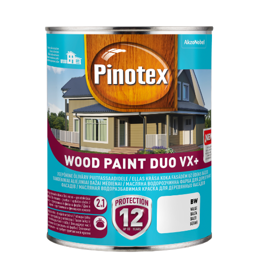 Puitfassaadivärv Pinotex Wood Paint Duo VX+ valge BW 1l pilt