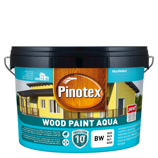 Puitfassaadivärv Pinotex Wood Paint Aqua valge BW 2,5l pilt