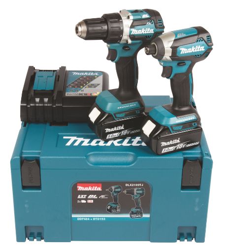 Combokit Makita DLX2189TJ 18V (DDF484/DTD153 2x5,0Ah aku) pilt