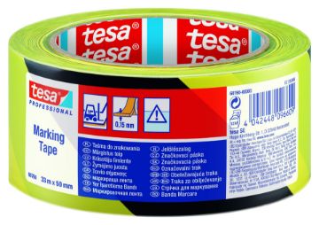 Kuva Ohuteip Tesa 50mmx33m kollane/must andmed Ohuteip Tesa 50mmx33m kollane/must pilt