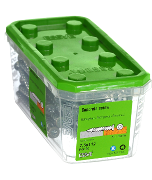 Kuva Betoonikruvi Essve peitpea 7,5x112 tsink C1 50tk andmed Betoonikruvi Essve peitpea 7,5x112 tsink C1 50tk pilt