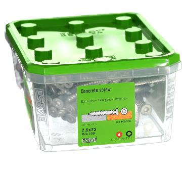 Kuva Betoonikruvi Essve peitpea 7,5x72 Corrseal C4 100tk andmed Betoonikruvi Essve peitpea 7,5x72 Corrseal C4 100tk pilt