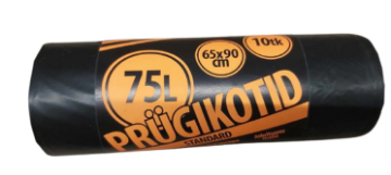 Kuva Prügikott 75l 10tk/rl must andmed Prügikott 75l 10tk/rl must pilt