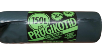 Kuva Prügikott Extra 150l 5tk/rl roheline andmed Prügikott Extra 150l 5tk/rl roheline pilt