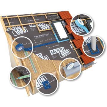 Kuva Katuse aluskate Pro Clima Solitex Mento 1000 1,5x50m andmed Katuse aluskate Pro Clima Solitex Mento 1000 1,5x50m pilt