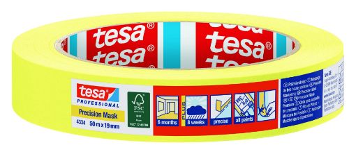 Maalriteip Tesa Precision 19mmx50m kollane pilt