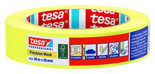 Maalriteip Tesa Precision 25mmx50m kollane pilt