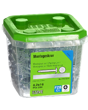 Kuva Montaažikruvi Essve puur 4,2x16 tsink C1 250tk andmed Montaažikruvi Essve puur 4,2x16 tsink C1 250tk pilt