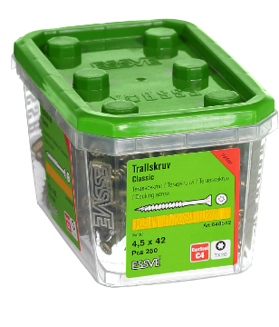 Kuva Terrassikruvi Essve 4,5x42 Corrseal C4 250tk andmed Terrassikruvi Essve 4,5x42 Corrseal C4 250tk pilt