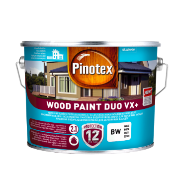 Kuva Puitfassaadivärv Pinotex Wood Paint Duo VX+ valge BW 2,5l andmed Puitfassaadivärv Pinotex Wood Paint Duo VX+ valge BW 2,5l pilt
