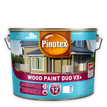 Kuva Puitfassaadivärv Pinotex Wood Paint Duo VX+ valge BW 10l andmed Puitfassaadivärv Pinotex Wood Paint Duo VX+ valge BW 10l pilt