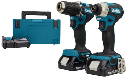 Combokit Makita DDF487 DTD157 2x2Ah aku, laadija, kohver pilt