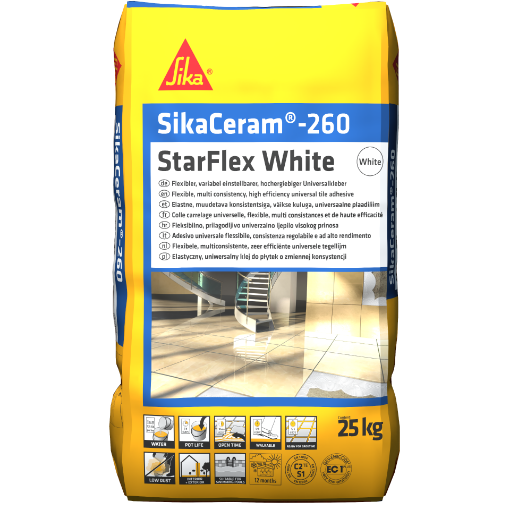 Plaatimissegu SikaCeram 260 StarFlex valge 25kg pilt
