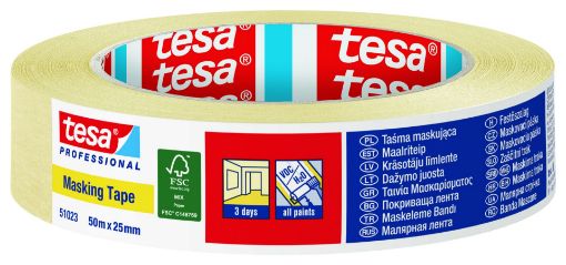 Maalriteip Tesa 25mmx50m 50°C pilt