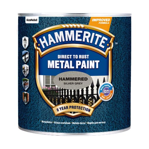 Metallivärv Hammerite Hammered silver grey 2,5l pilt