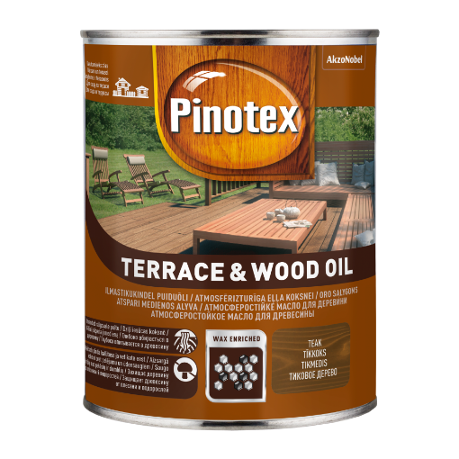 Terrassiõli Pinotex Terrace & Wood Oil teak 1l pilt