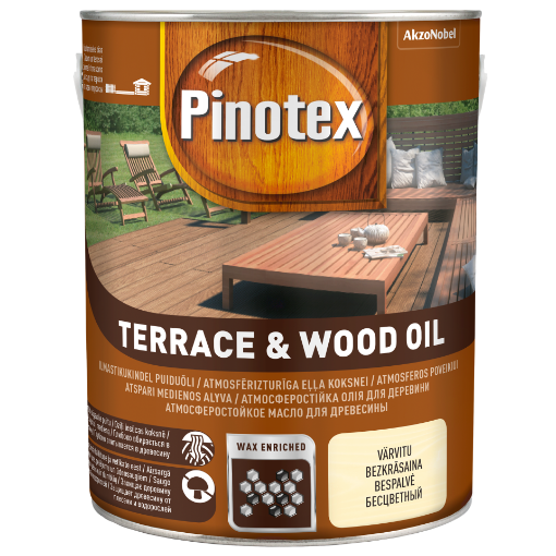 Terrassiõli Pinotex Terrace & Wood Oil värvitu 3l pilt