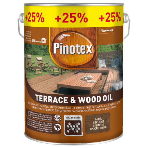 Terrassiõli Pinotex Terrace & Wood Oil pähkel 4+1l pilt