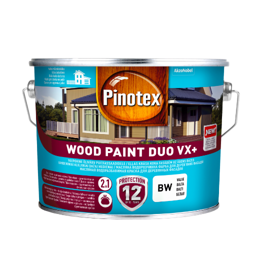 Puitfassaadivärv Pinotex Wood Paint Duo VX+ valge BW 2,5l pilt
