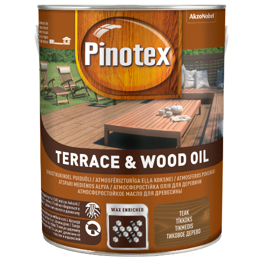 Terrassiõli Pinotex Terrace & Wood Oil teak 3l pilt
