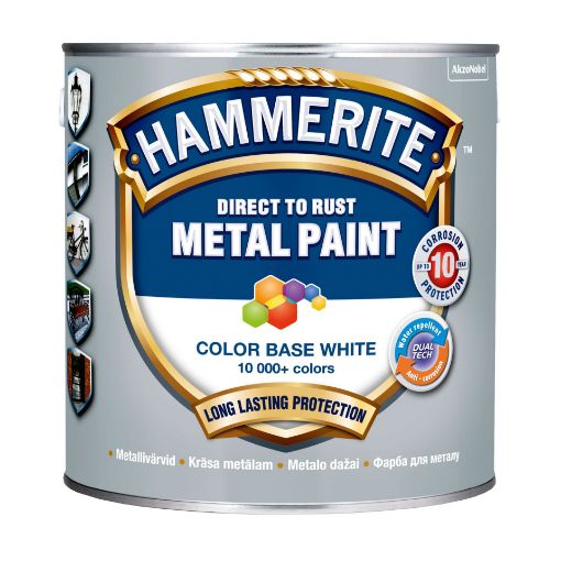 Metallivärv Hammerite Smooth toonimispõhi valge BW 2,5l pilt