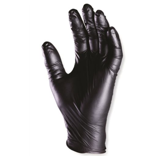 Nitriilkindad puudrita must L 100tk/pk pilt