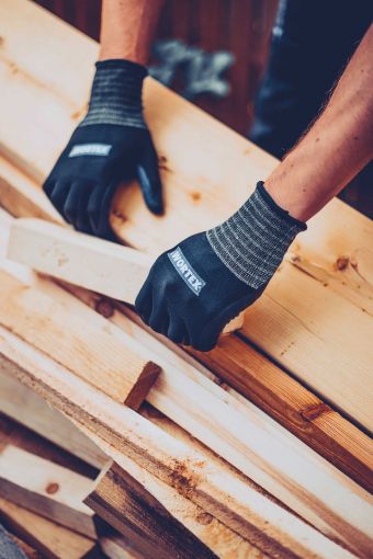 Töökindad nitriil Wortex nailon must nr11 pilt