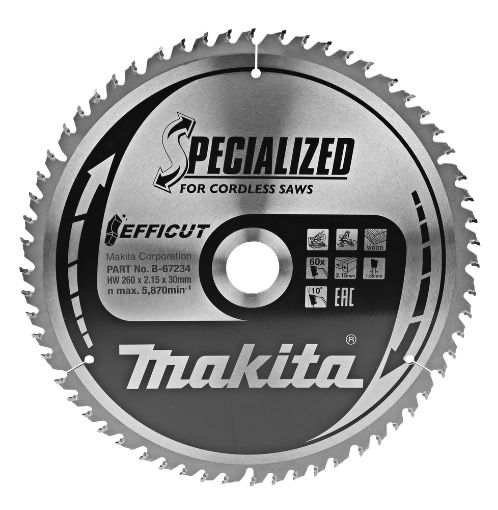 Saeketas Makita 260x30x2,15mm H60 (puit) pilt