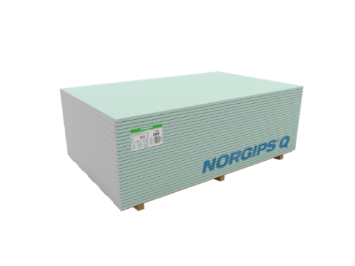 Kipsplaat niiskuskindlam Norgips Q GKBI 12,5x1200x3000 AK H2 pilt