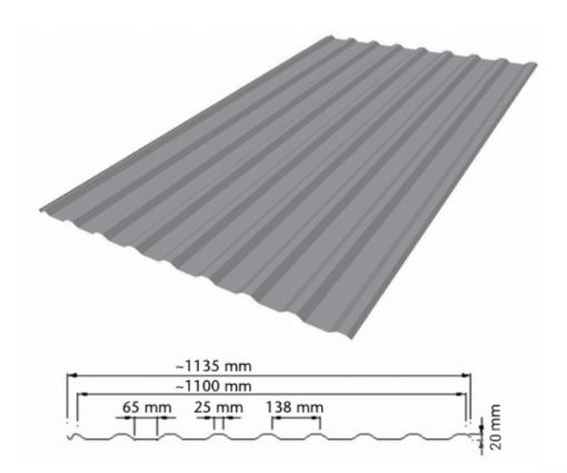 Katusekomplekt teraskatus Weckman Natural We-20R/1100 pilt