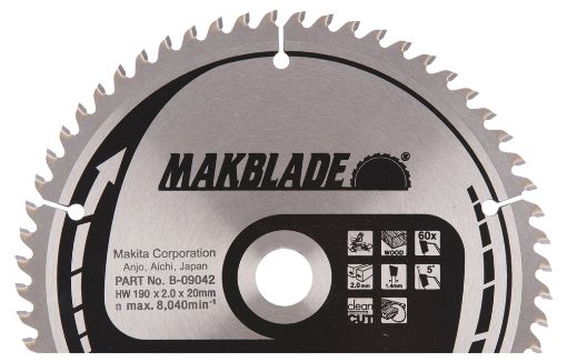 Saeketas Makita 190x20x2,00mm T60 (Puit) B-09042 pilt