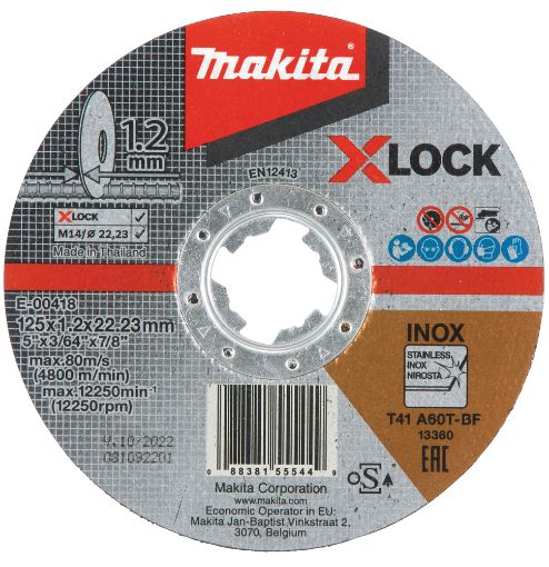 Lõikeketas Makita 125x1,2mm X-Lock (rst/metall) pilt