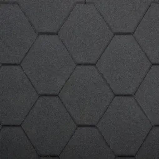 Bituumensindel Rock Hexagonal must 3m²/pk pilt