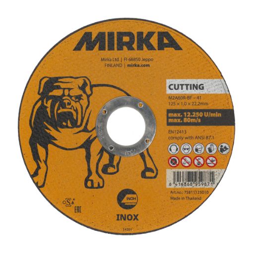 Lõikeketas Mirka 125x1,0x22,2mm 10tk roostevaba teras pilt