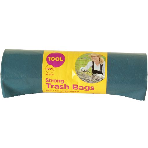 Prügikott Extra 100l 5tk/rl roheline/sinine pilt