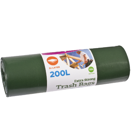Prügikott Extra 200l 5tk/rl roheline pilt