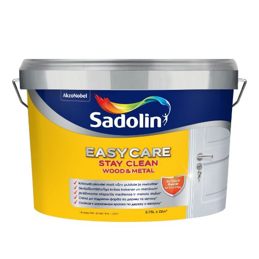 Universaalvärv Sadolin EasyCare Wood&Metal valge BW 2,75l pilt